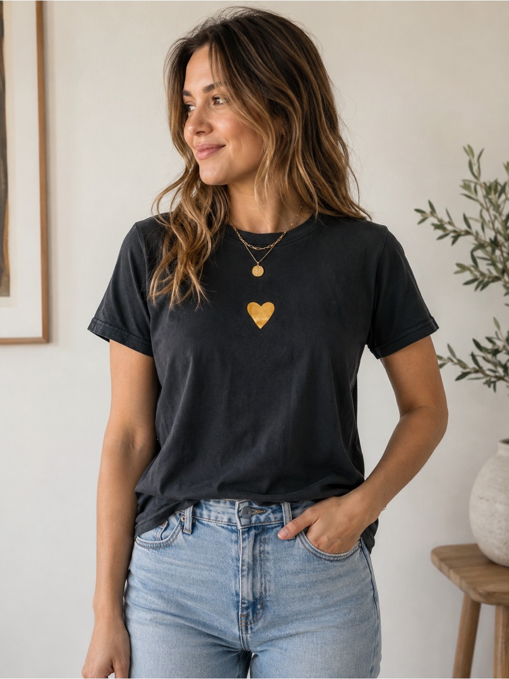 Molly Bracken Y2K Baby Tee Black Women's XS/S Preppy Youthful Flirty